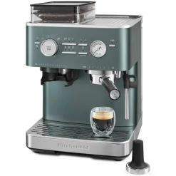 Espressomaskin med kaffekvern, cast iron black