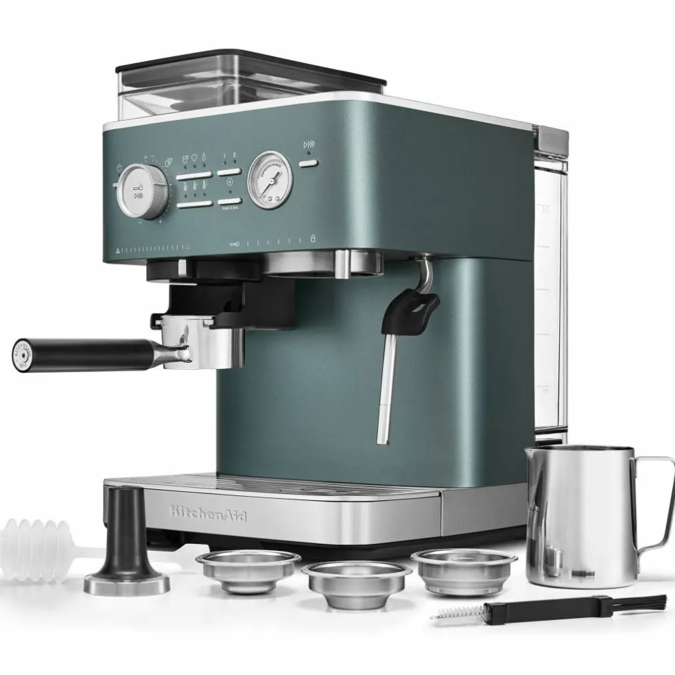 Espressomaskin med kaffekvern, juniper