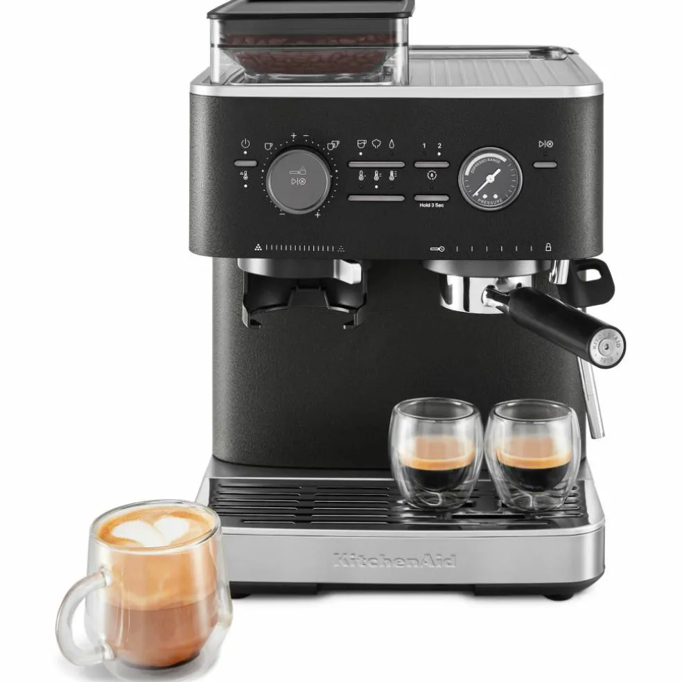 Espressomaskin med kaffekvern, juniper