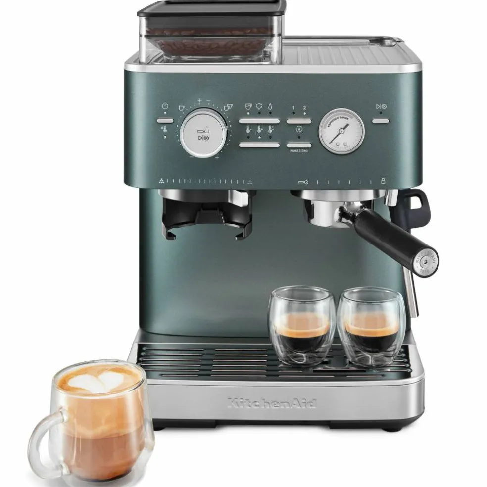 Espressomaskin med kaffekvern, juniper