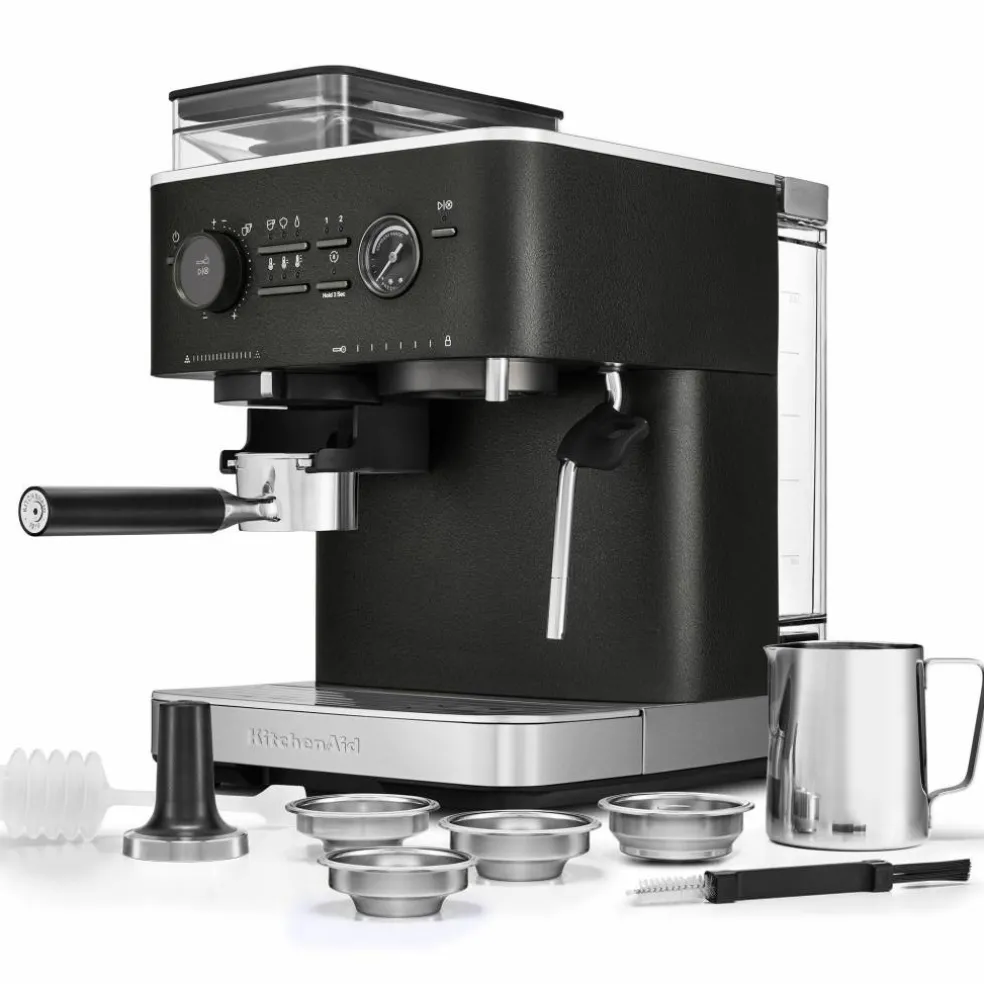 Espressomaskin med kaffekvern, juniper