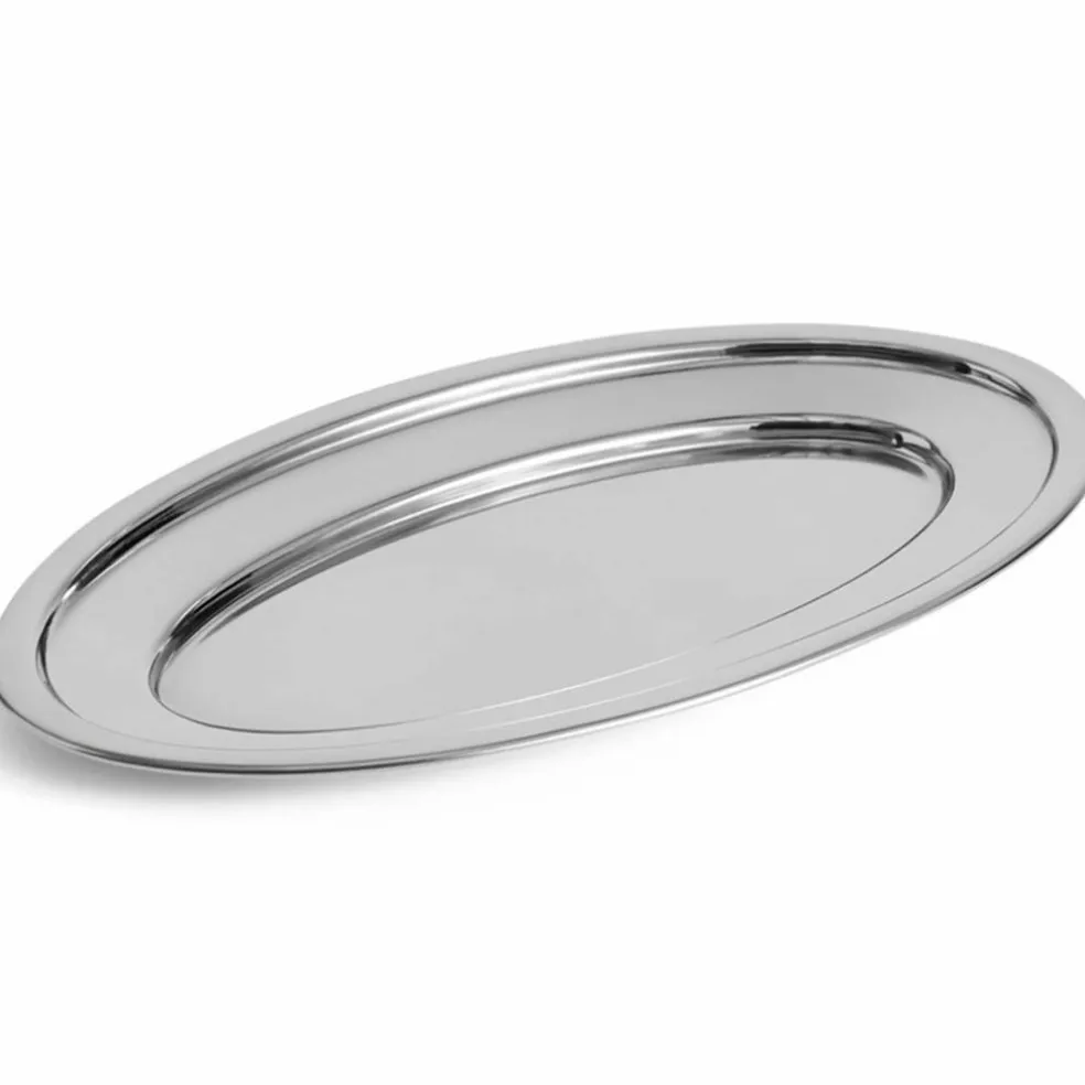 Essential Steel oval serveringsfat, stor, rustfritt stål
