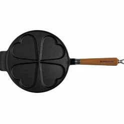 Exclusive Line støpejernspanne til lapper — hjerter, 25 cm, eik