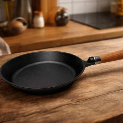 Exclusive Line støpejernsstekepanne 18 cm, oppbøyd kant, eik