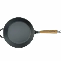 Exclusive Line støpejernstekepanne 24 cm, avrundet kant, eik