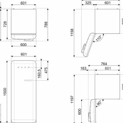 FAB28LPK6 Kjøleskap Med Fryser 153cm Venstrehengt Rosa
