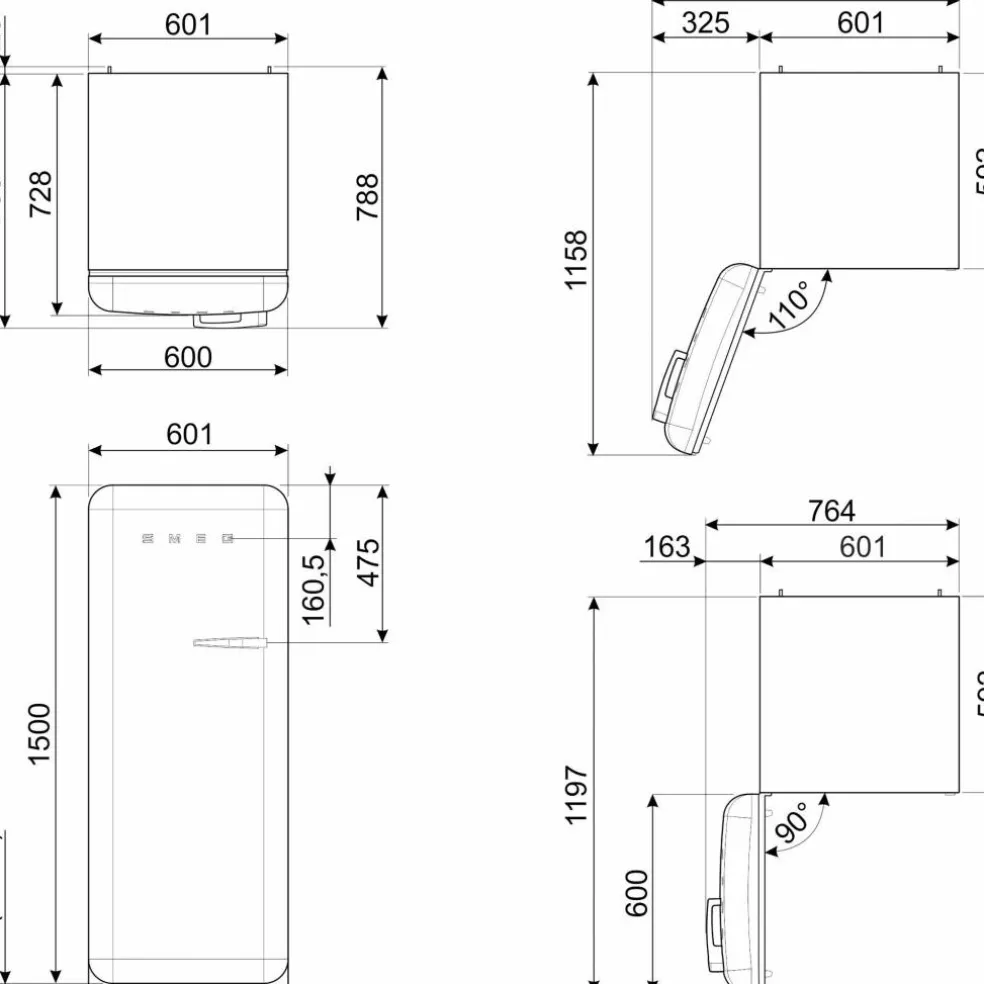 FAB28LPK6 Kjøleskap Med Fryser 153cm Venstrehengt Rosa