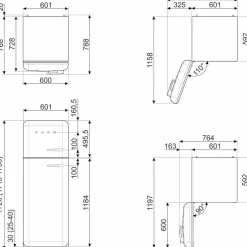 FAB30LRD6 Kjøl/Frys 172cm Venstrevendt Rød