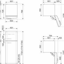 FAB30RPG6 Kjøl/Frys 172cm Høyrehengt Pastellgrønn