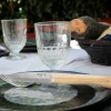 Facette bordkniv 4-pakning, mørk ask