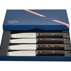 Facette bordkniv 4-pakning, mørk ask