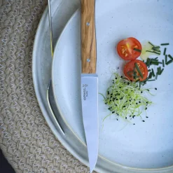 Facette bordkniv 4-pakning, oliventre