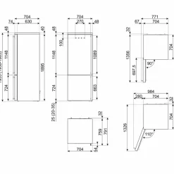 FA8005LAO6 Kombiskap venstrehengslet 70 cm, antrasitt