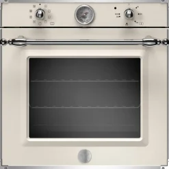 F609HEREKT Heritage innebygget ovn 60 cm, Elfenbenshvit/Krom