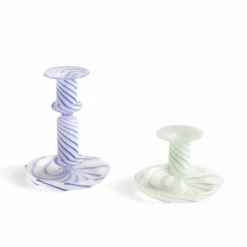 Flare Stripe Milk lysestake, liten, grønn