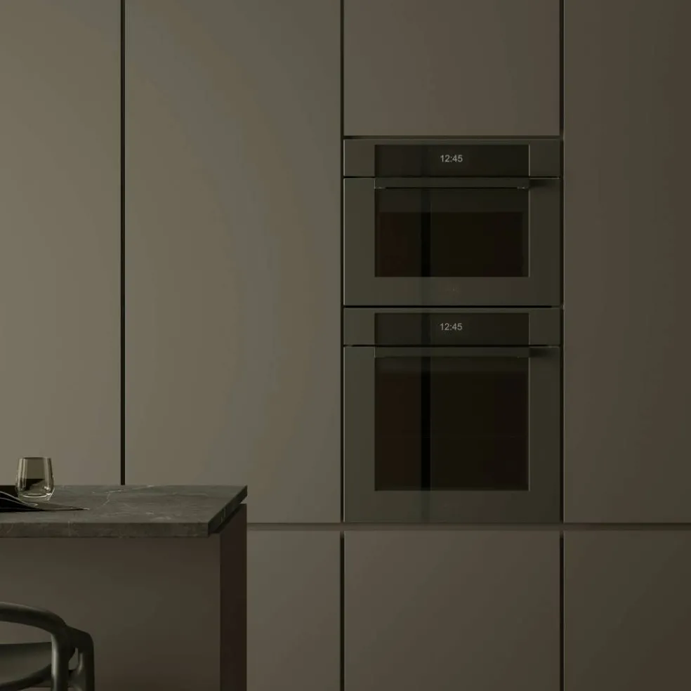 FMOD4077MTB3 Modern kombiovn med mikrofunksjon, svart glass