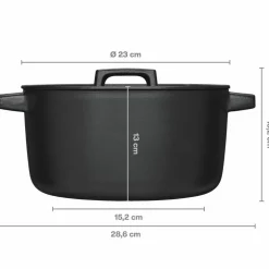 Folken støpejernsgryte med lokk 6 liter