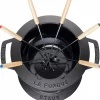 Fondue Sett 20 cm Svart med Blank Innside