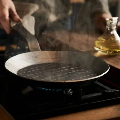 Forge stekepanne/grillpanne 28 cm, karbonstål