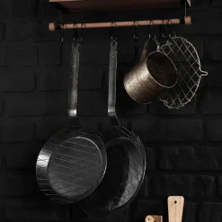 Forge stekepanne/grillpanne 24 cm, karbonstål