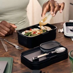 Fresh & Save Bento Matboks 2 deler, svart