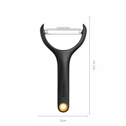 Functional Form grønnsaksskreller 15 cm, svart/oransje