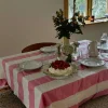 Gaia duk 330x145 cm, rosa/hvit