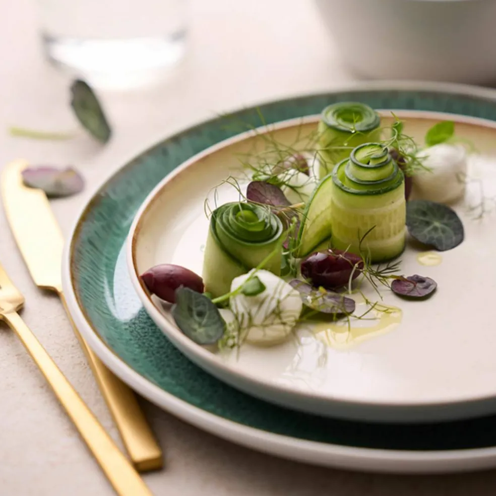 Gastro middagstallerken 27 cm, hvit/mørkeblå
