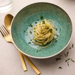 Gastro pastaskål 20 cm, hvit/grønn