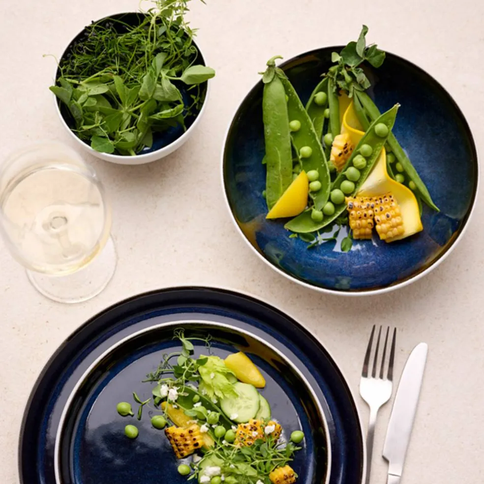 Gastro skål 12 cm, hvit/grønn
