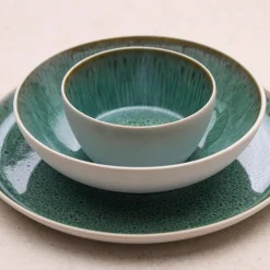 Gastro skål 12 cm, hvit/grønn