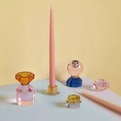 Gem lysestake, rosa/blå