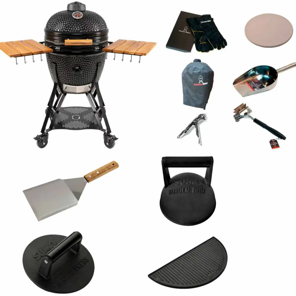 Gen 2 Large kamadogrill med smashpakke, grønn