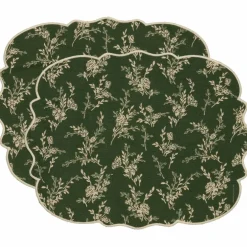 Gia bordbrikke blomst 35 x 45 cm 2-pakning, beige