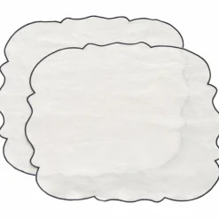 Gia Bordbrikke lin 45 x 35 cm 2-pakning, rosa/hvit