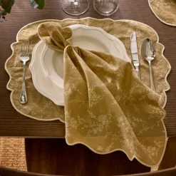 Gia serviett blomst 45 x 45 cm 2-pakning, beige