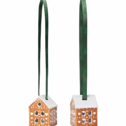 Gingerbread juleoppheng 2 stk 5 cm, brun