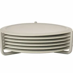 Glassbrikker 6 stk med holder, natur