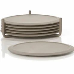 Glassbrikker 6 stk med holder, natur