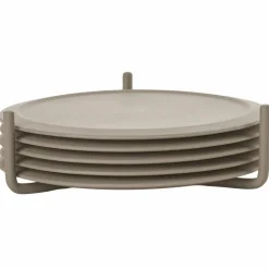Glassbrikker 6 stk med holder, natur