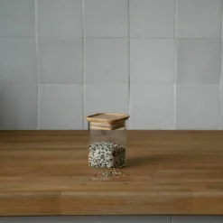 Glasskrukker med bambuslokk XS, 2 stk.
