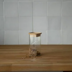 Glasskrukker med bambuslokk XS, 2 stk.
