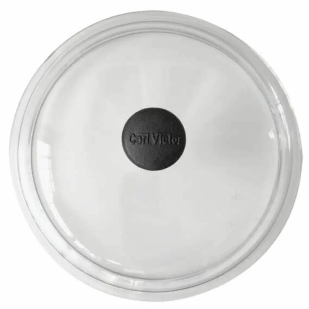 Glasslokk 24 cm, knott i støpejern