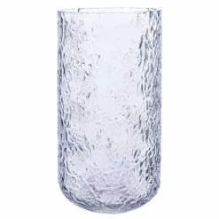 Glassvase 18 cm, mønstret glass
