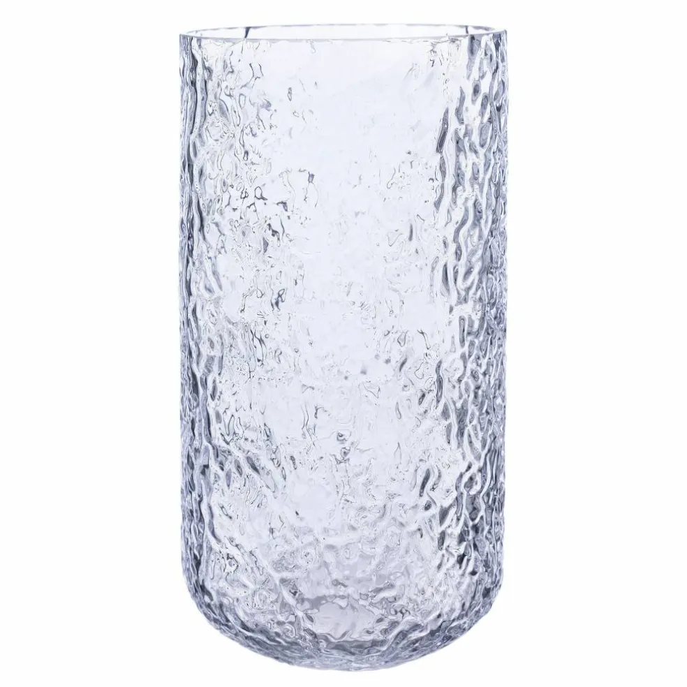 Glassvase 18 cm, mønstret glass