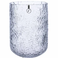 Glassvase 18 cm, mønstret glass