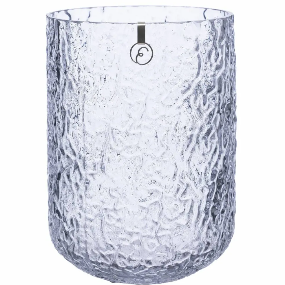 Glassvase 18 cm, mønstret glass