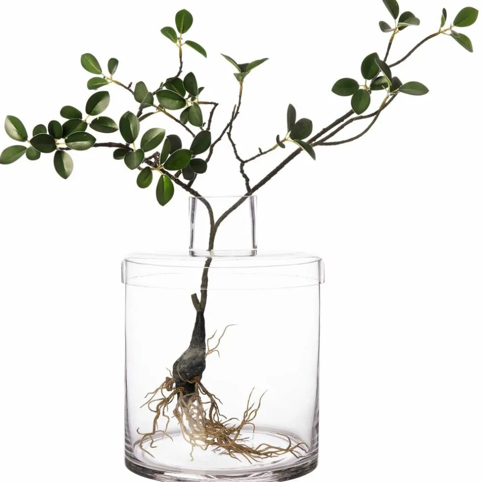 Glassvase med lokk, 28 cm