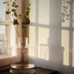 Glassvase med lokk, 28 cm