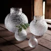 Glassvase med rund mønstret struktur, 30 cm